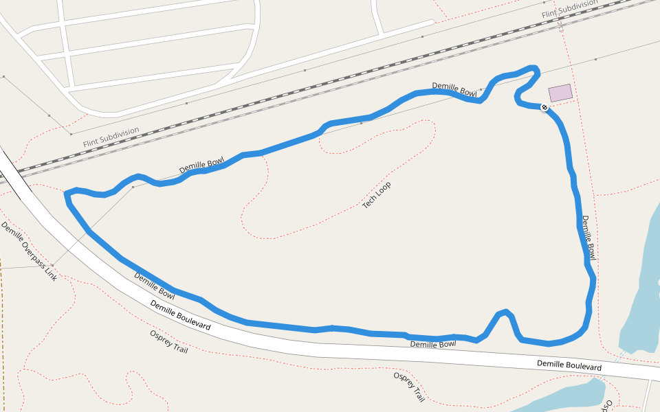 Demille Bowl walking route map in Lapeer