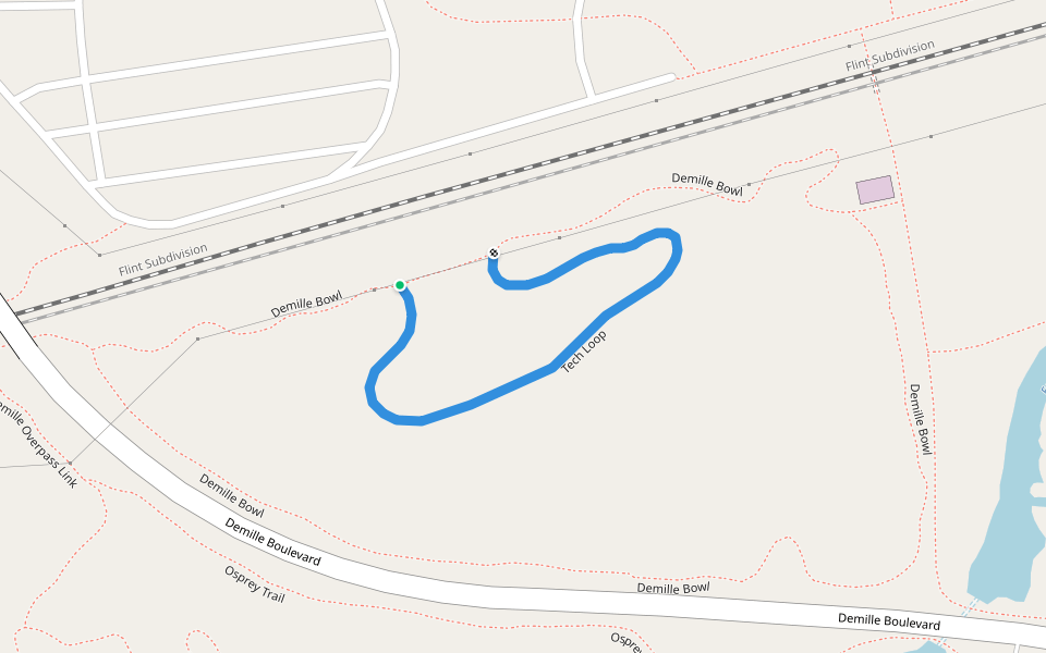 Tech Loop walking route map in Lapeer