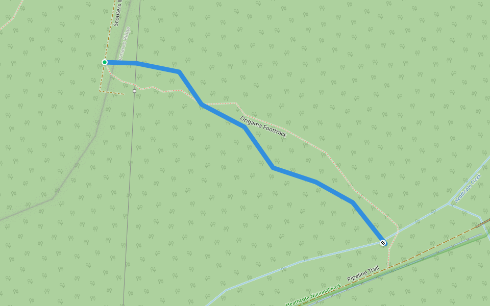 Origama Foottrack walking route map in Heathcote