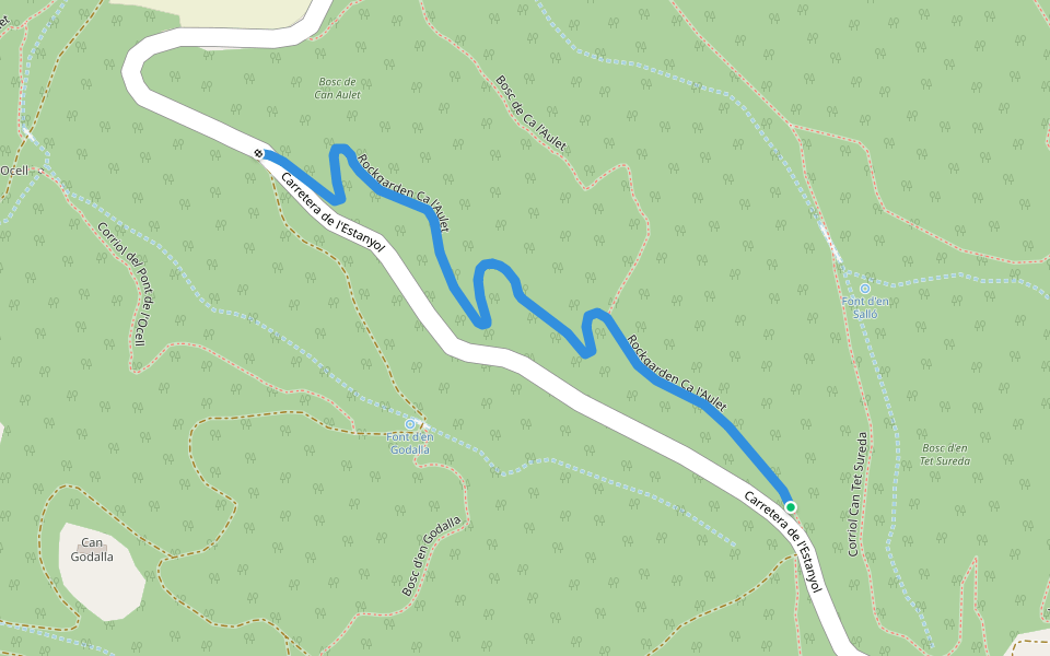 Rockgarden Ca l'Aulet walking route map in Bescanó
