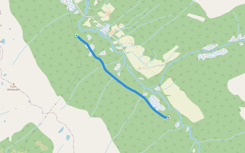 Sæterveien walking route map in Indre Andersdal