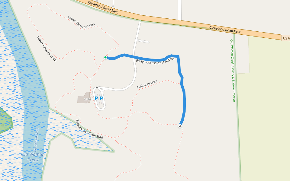 Early Successional Access walking route map in Huron