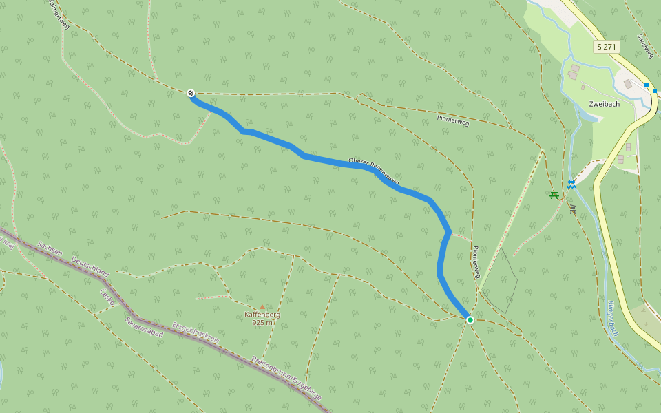 Oberer Reimertweg walking route map in Breitenbrunn/Erzgebirge
