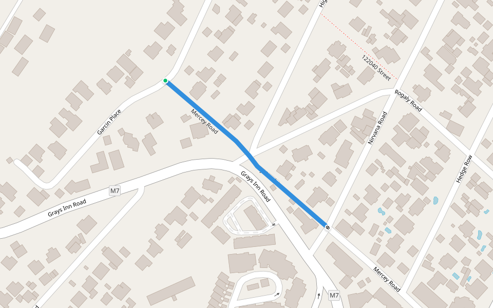 Mercey Road walking route map in Bluff
