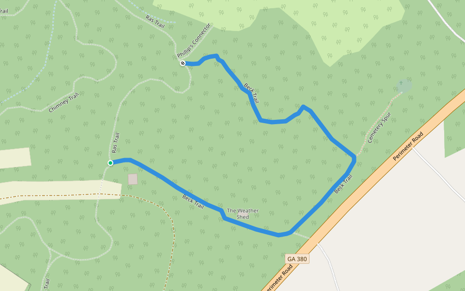 Beck Trail walking route map in Monticello