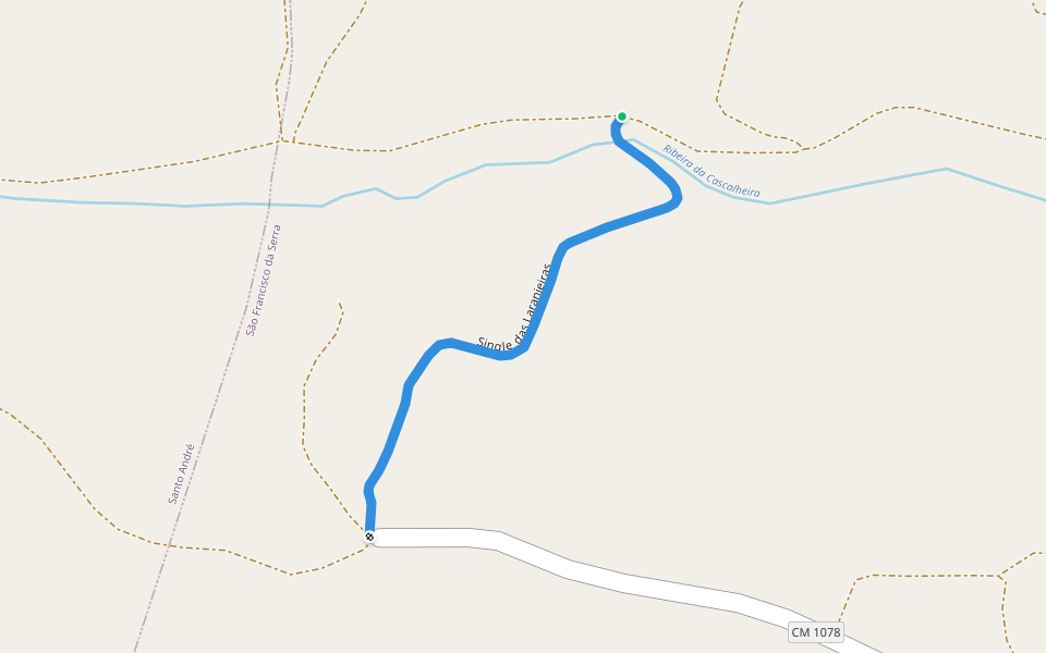 Single das Laranjeiras walking route map in Melides