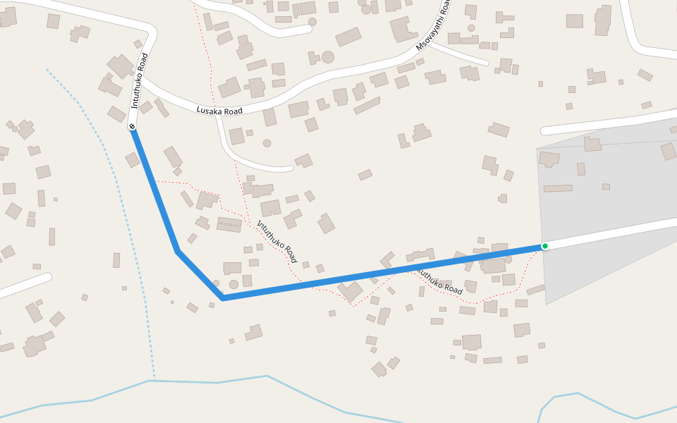 Intuthuko Road walking route map in Pinetown