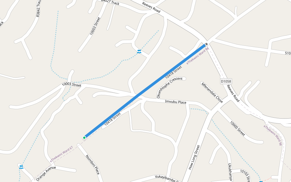 10418 Street walking route map in Illovo North