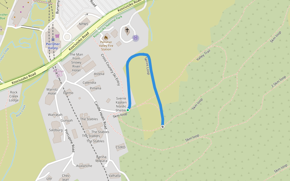 Sprint Loop walking route map in Perisher Valley