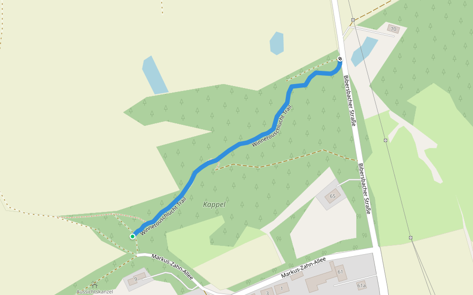 Winnetouschlucht Trail walking route map in Wunsiedel