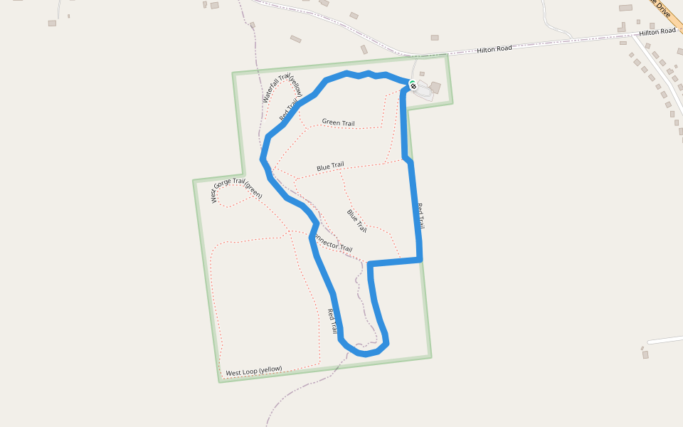 Red Trail walking route map in Apalachin