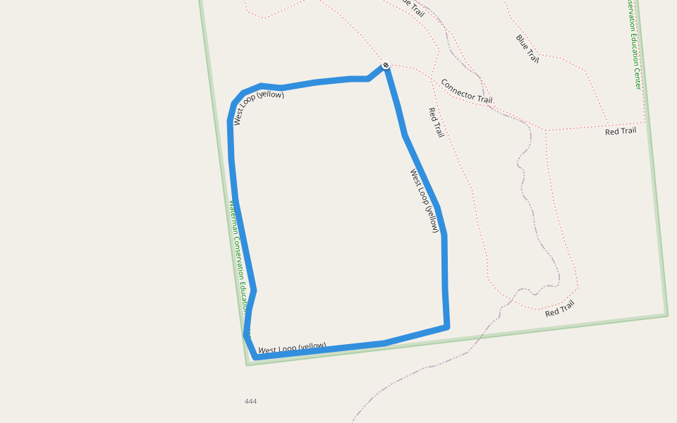 West Loop (yellow) walking route map in Apalachin