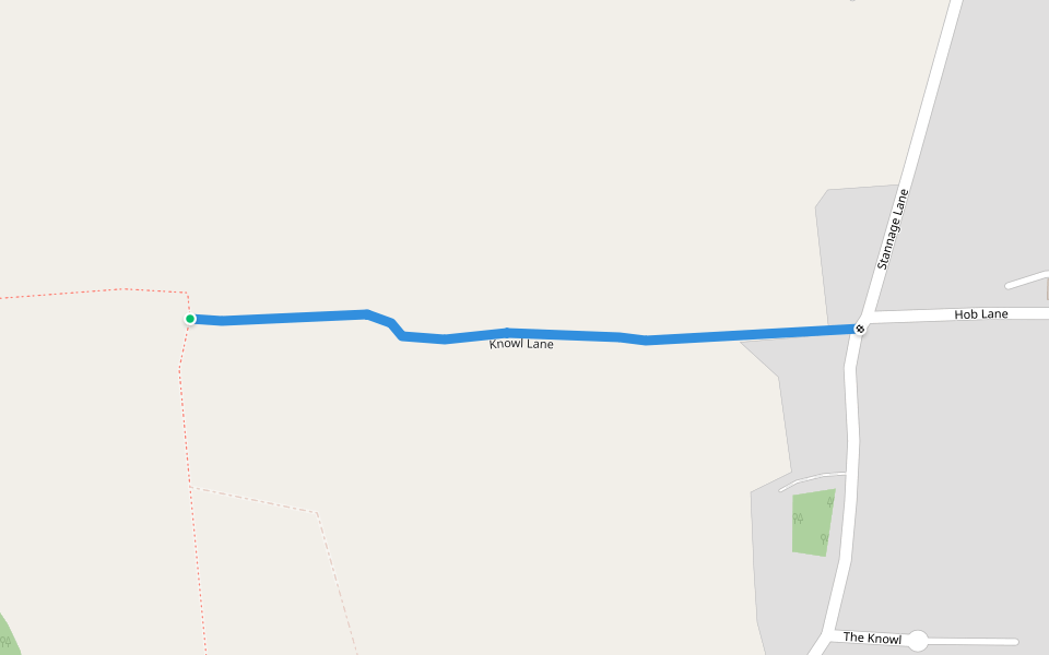 Knowl Lane walking route map in Churton