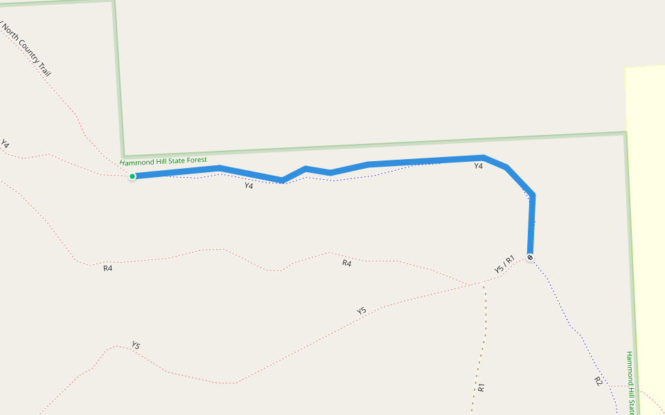 Finger Lakes / North Country Trail / Y4 walking route map in Dryden