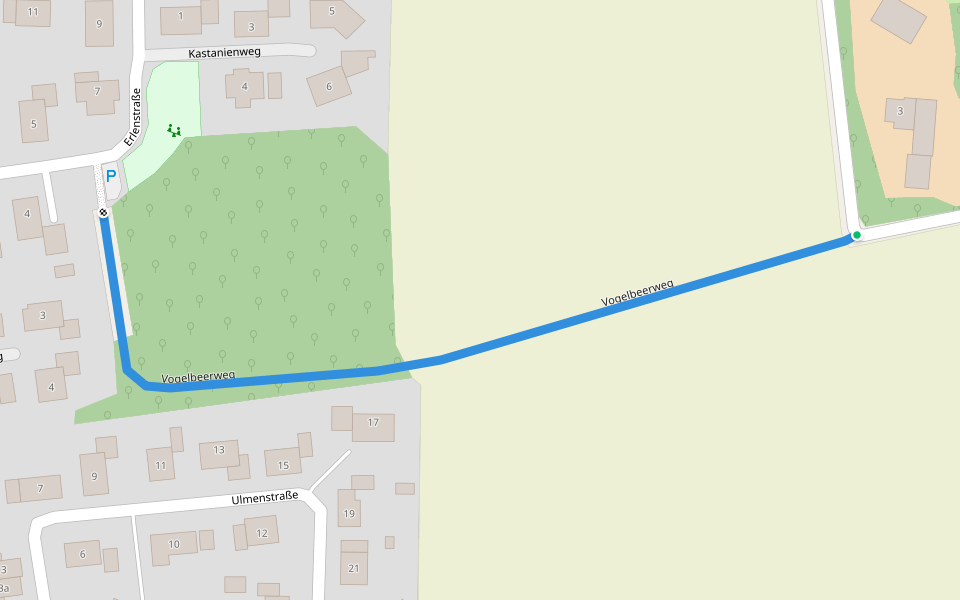 Vogelbeerweg walking route map in Lastrup