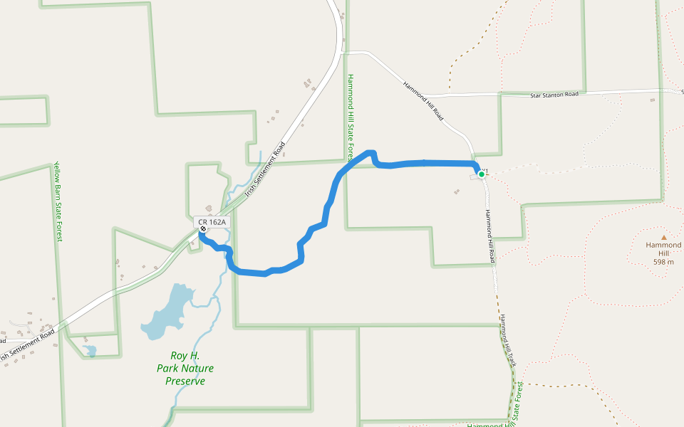 Roy H Park Preserve Trail walking route map in Freeville