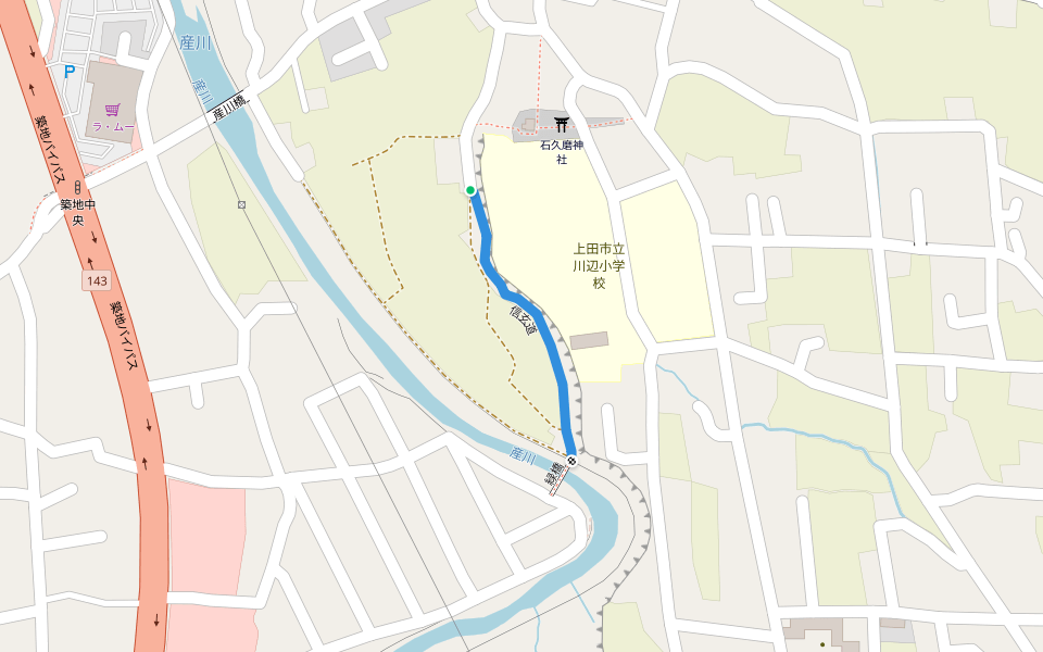 信玄道 walking route map in Ueda