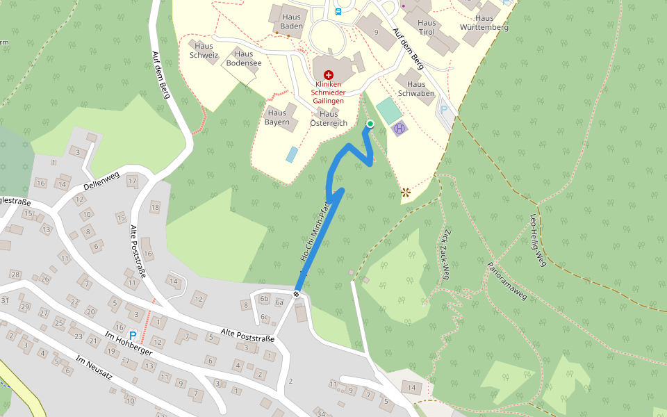 Ho-Chi-Min-Pfad walking route map in Gailingen am Hochrhein