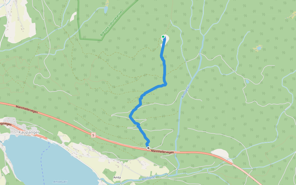 Kongesladden walking route map in Amla