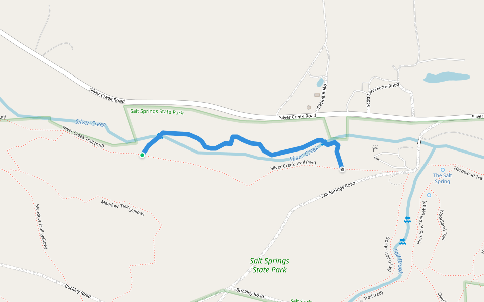 North Creek Trail (red) walking route map in Montrose