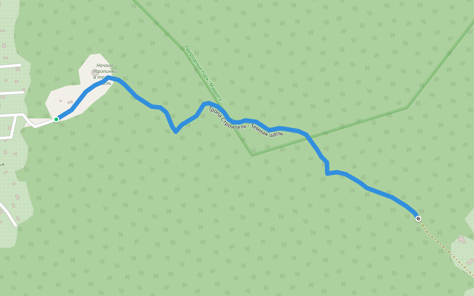 Тропа Строитель - Темная щель walking route map in Vozrozhdenie