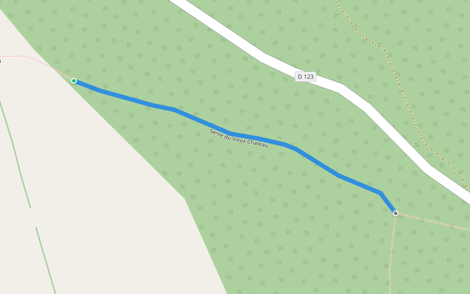 Sente du Vieux Chateau walking route map in Grosley-sur-Risle