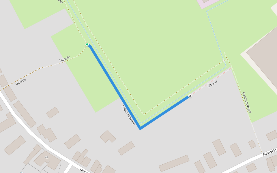 Dijkstraatwegel walking route map in Dendermonde