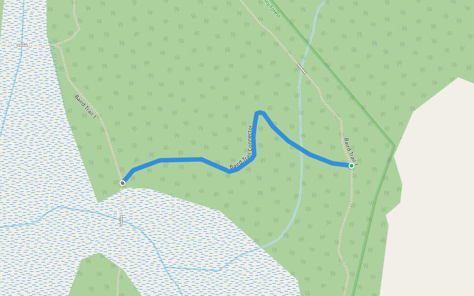 Baird Trail Connector walking route map in Lanark