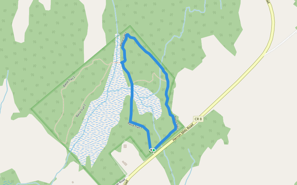Baird Trail 1 walking route map in Lanark