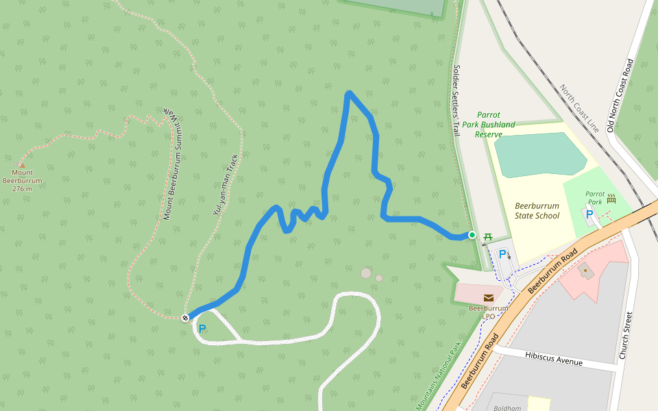 Moununt Beerburrum Summit Walk walking route map in Beerburrum