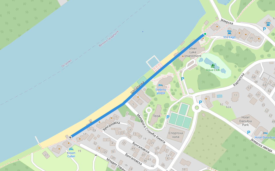 Šetalačka walking route map in Veliko Gradište