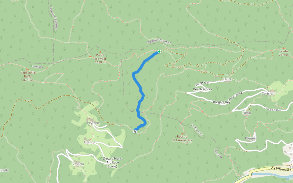 Viol a et la Pagliasa m20 walking route map in Jartousiere