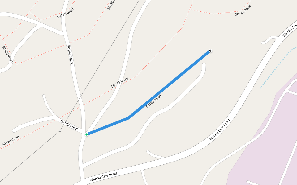 50183 Road walking route map in Malagazi