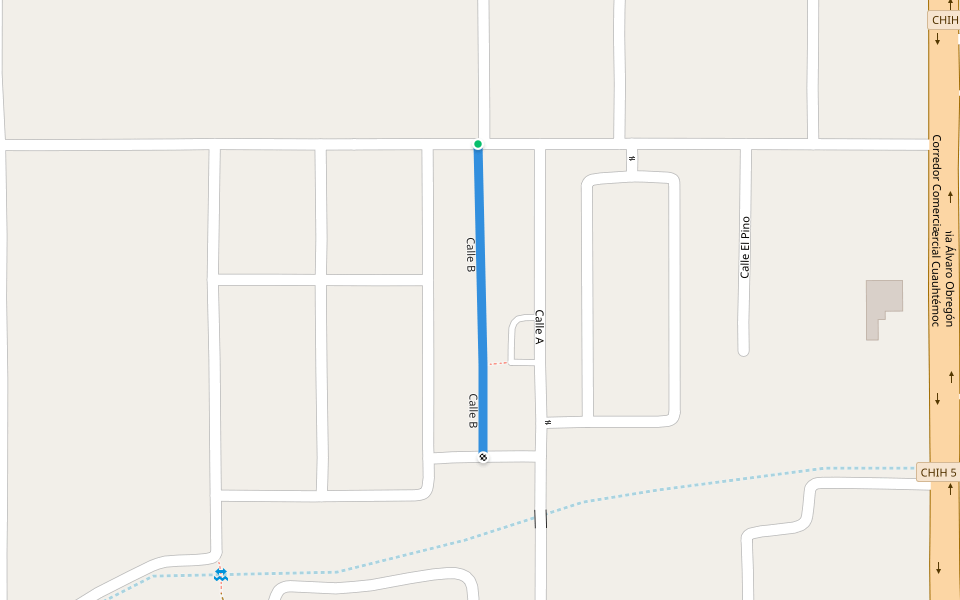 Calle B walking route map in Campo 2A