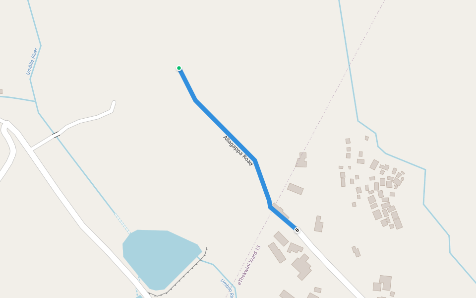 Allagappa Road walking route map in Pinetown