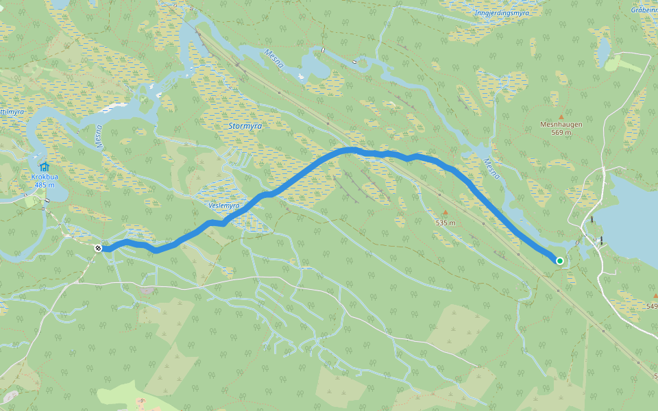 Ingalåmistien walking route map in Lillehammer