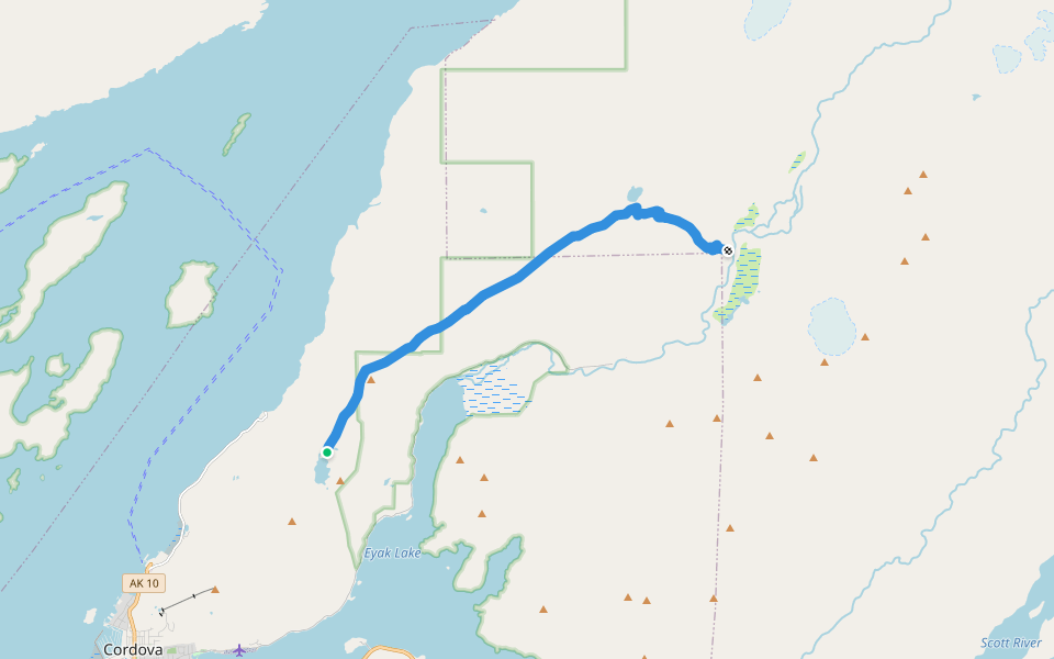 Alice Smith Intertie Trail walking route map in Cordova