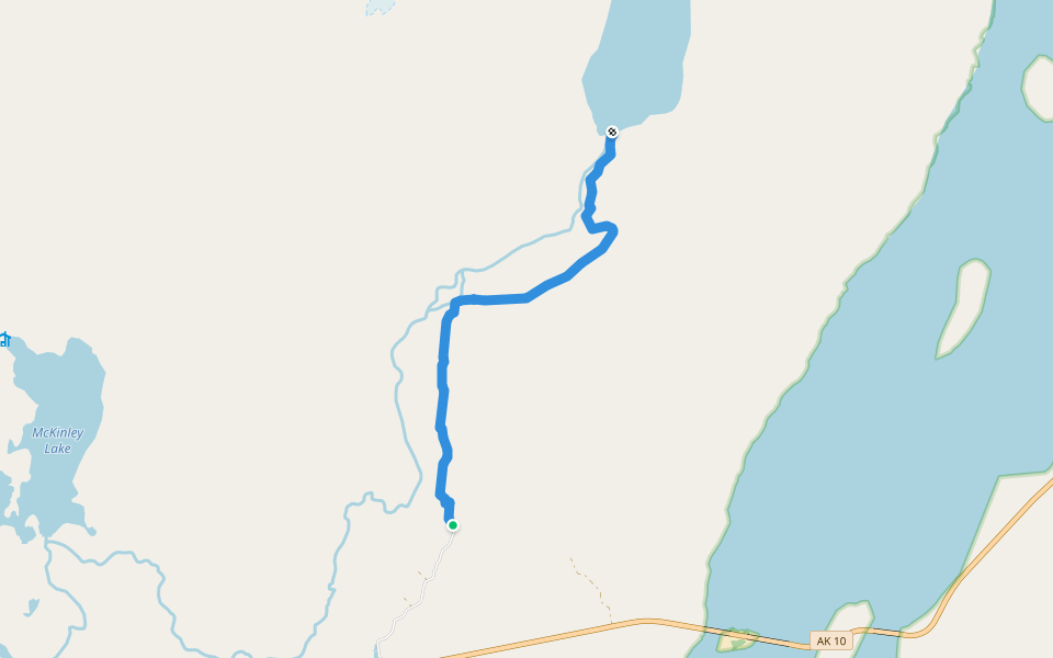 Saddlebag Glacier Trail walking route map in Cordova