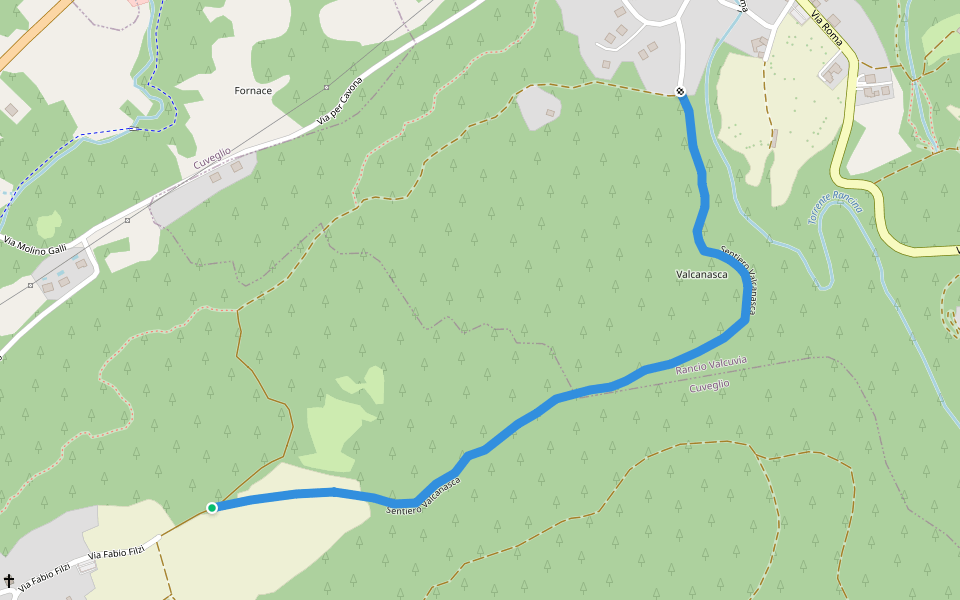 Sentiero Valcanasca walking route map in Cavona