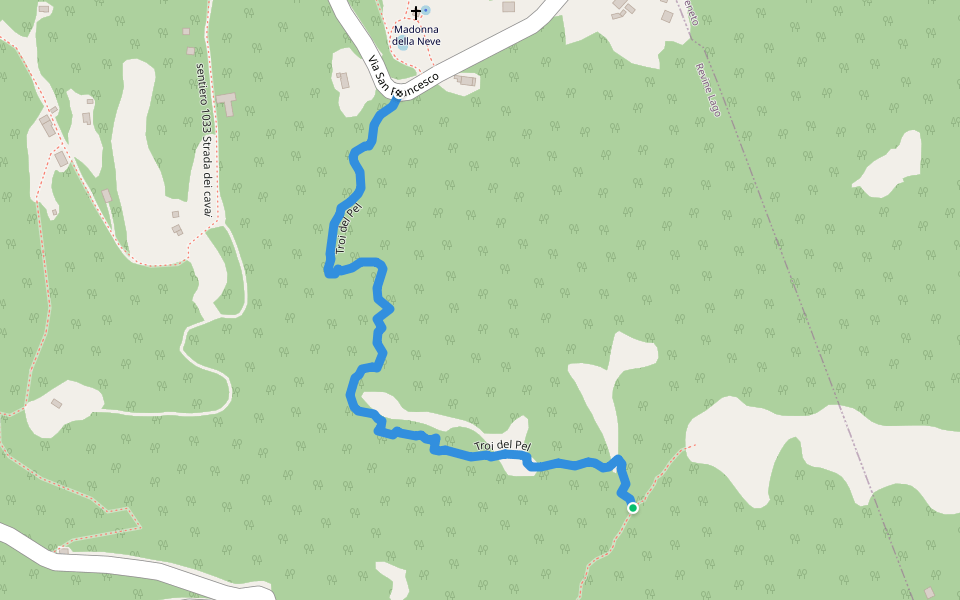 Troi del Pel walking route map in Revine