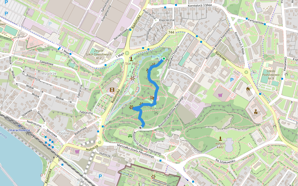 Ścieżka Żelaza walking route map in Starachowice