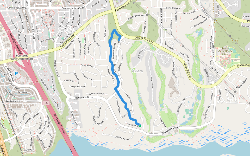 Eucalyptus Trail walking route map in Carlsbad