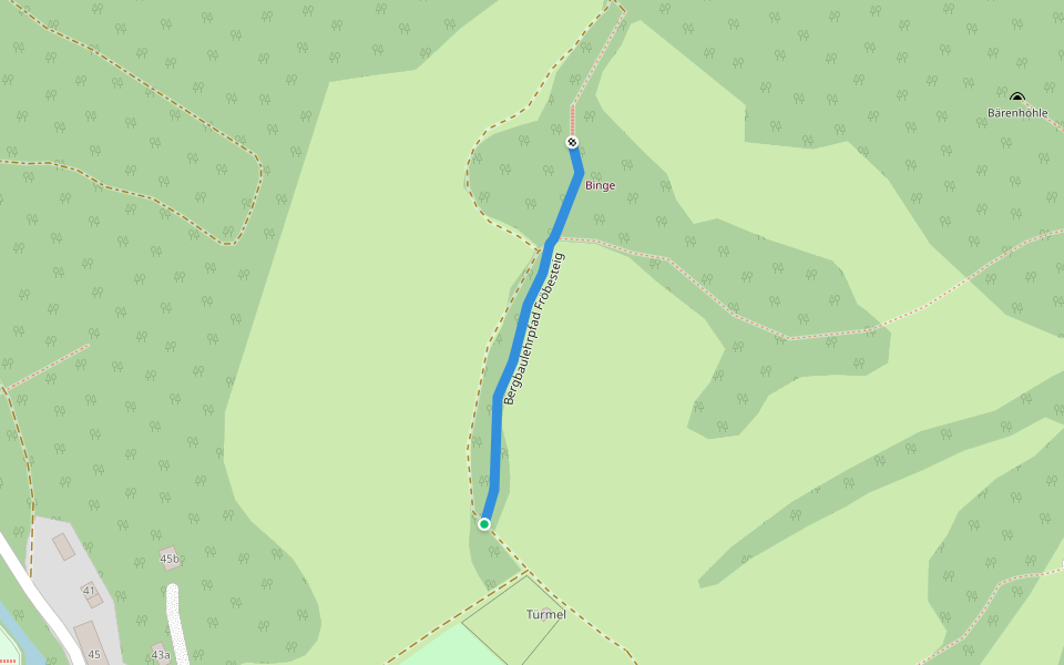 Bergbaulehrpfad Fröbesteig walking route map in Schwarzenberg/Erzgebirge