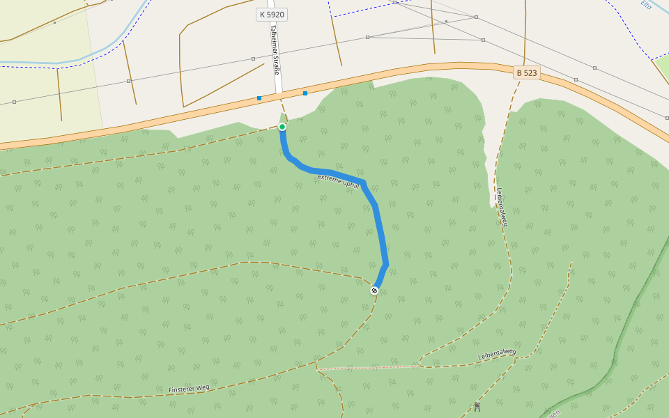 extreme uphill walking route map in Wurmlingen