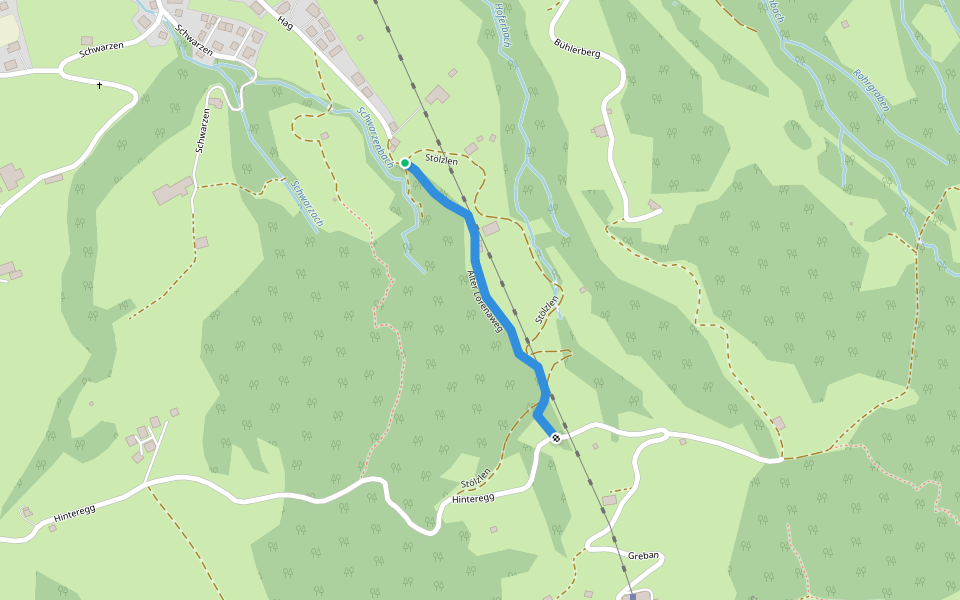 Alter Lorenaweg walking route map in Alberschwende