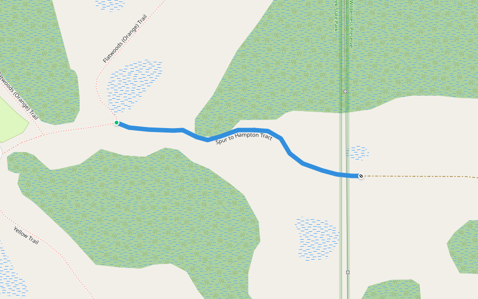 Spur to Hampton Tract walking route map in Lakeland