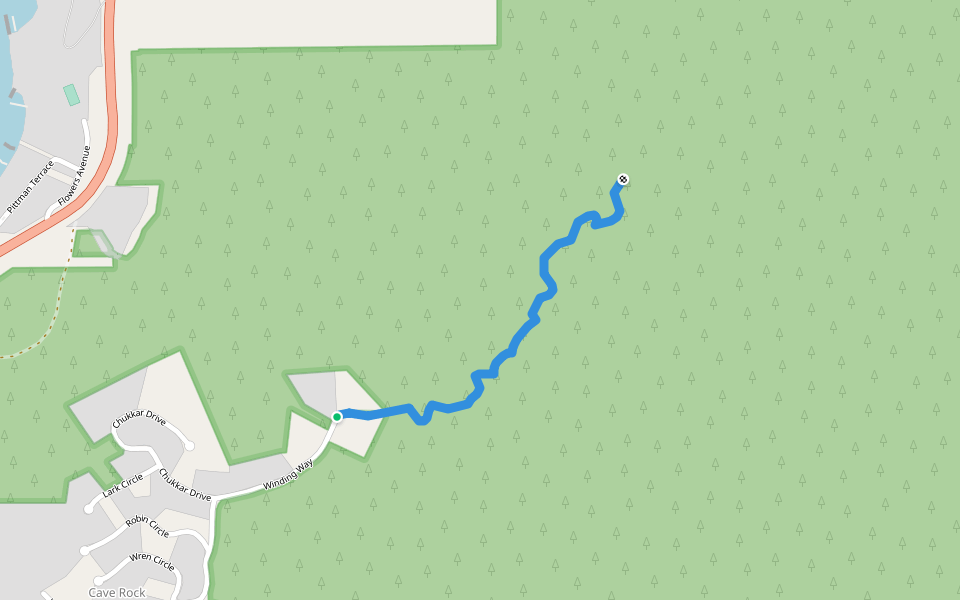 The Far Side Boulders Approach walking route map in Glenbrook
