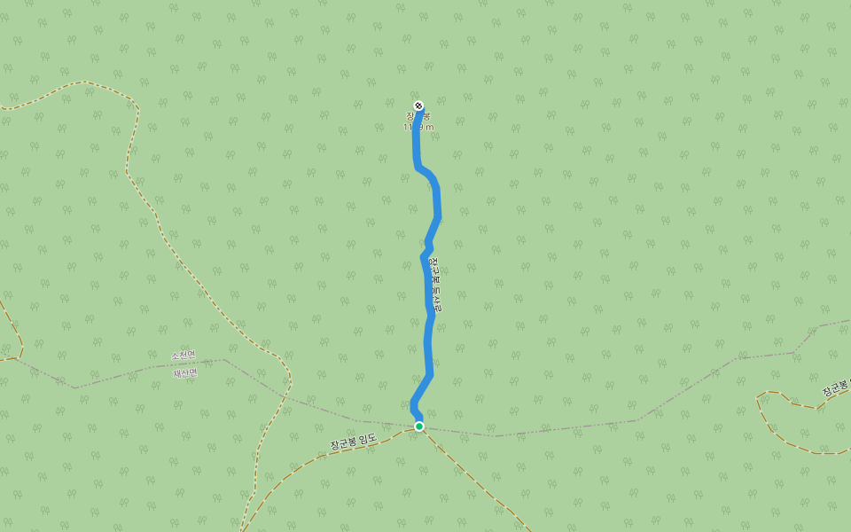장군봉 등산로 walking route map in Bonghwa-gun