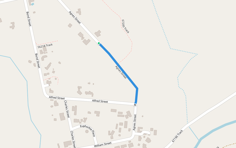 Agnes Street walking route map in Mount Moreland