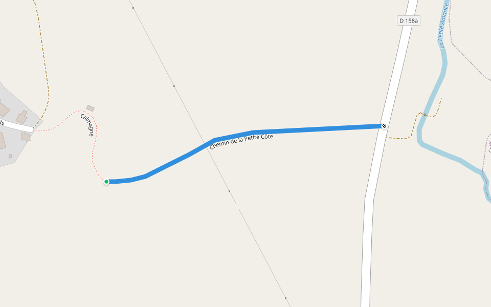 Chemin de la Petite Côte walking route map in Varennes sur Amance